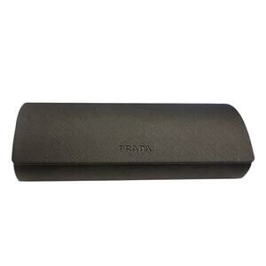 Prada Black Velvet Lined Hard Eye Glasses Case With Magnetic Flip Close